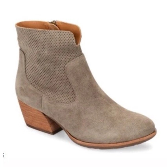 KORK-EASE Sherrill Ankle Boots Perforated Shaft Suede Booties Women's Size 8 - Picture 1 of 12